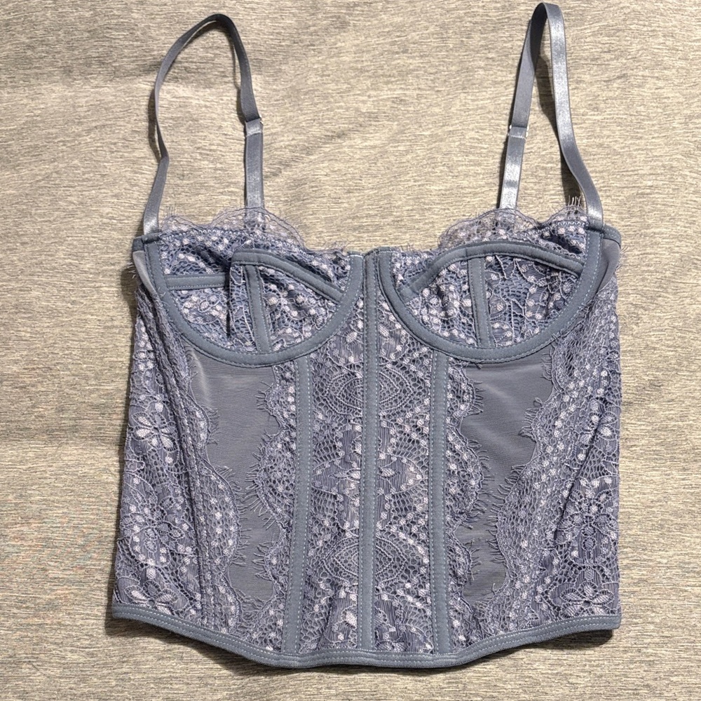 Lace Bustier Top in Blue